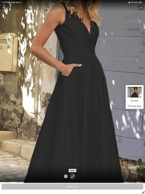 SHEIN Black Backless V-Neck Maxi Dress